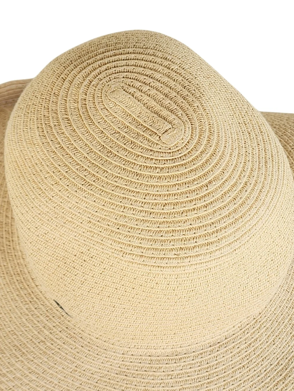 Greg Norman Collection Wide-Brim Straw Sun Hat in Beige with Metal Logo